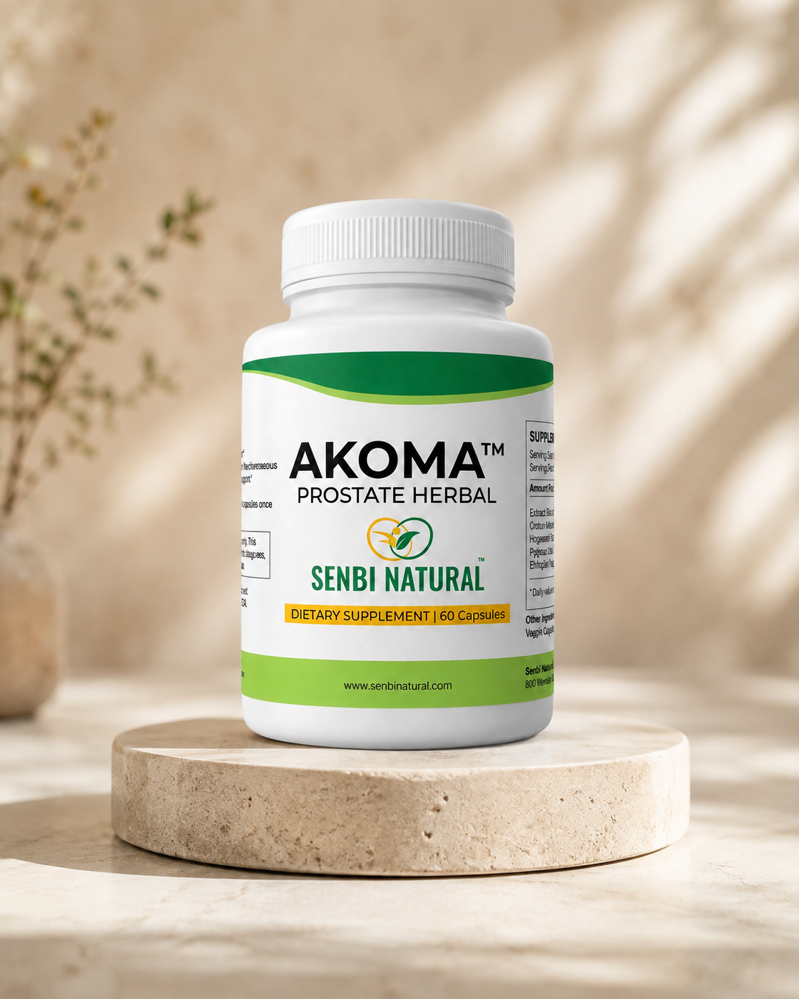 Akoma bottle on podium