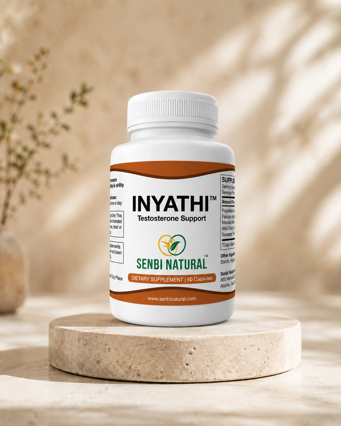 Inyathi bottle on podium