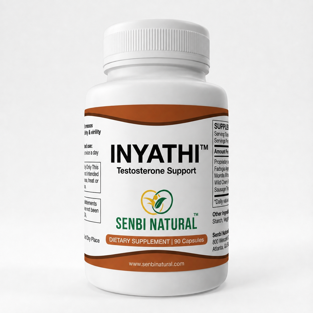 Inyathi Testosterone Support 90-capsule bottle
