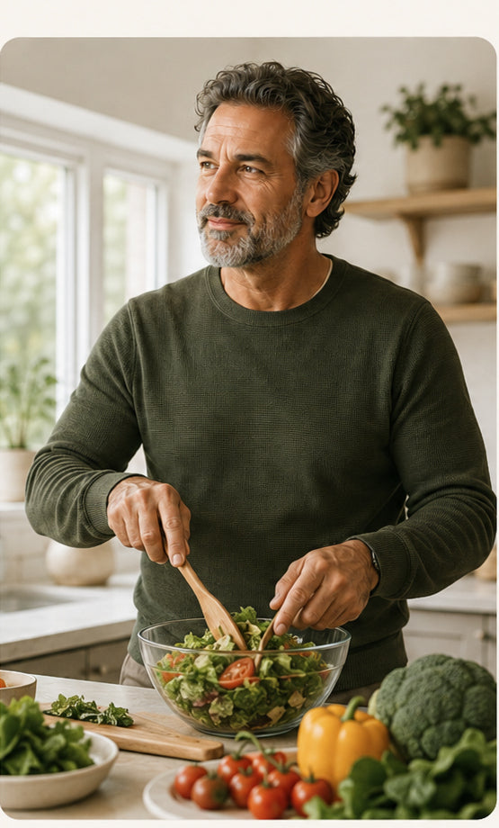 Man preparing a healthy meal